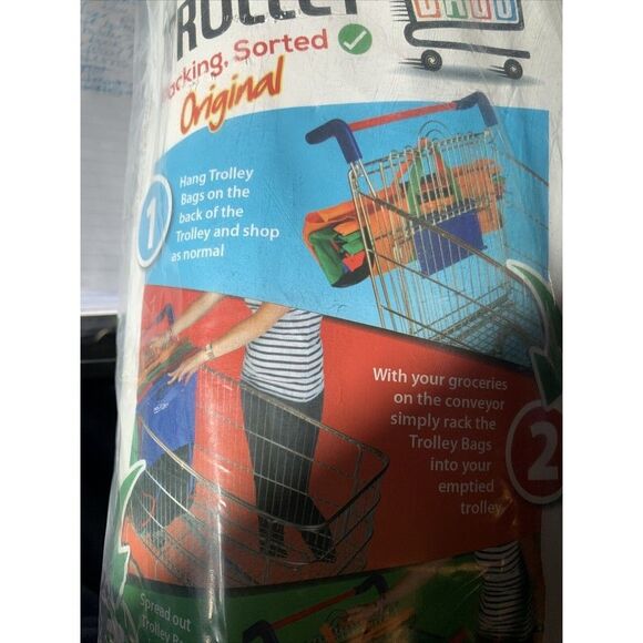 Reusable Trolley Shopping Cart Bags Grocery Organizer for Trolley Shopping Carts - Picture 8 of 9